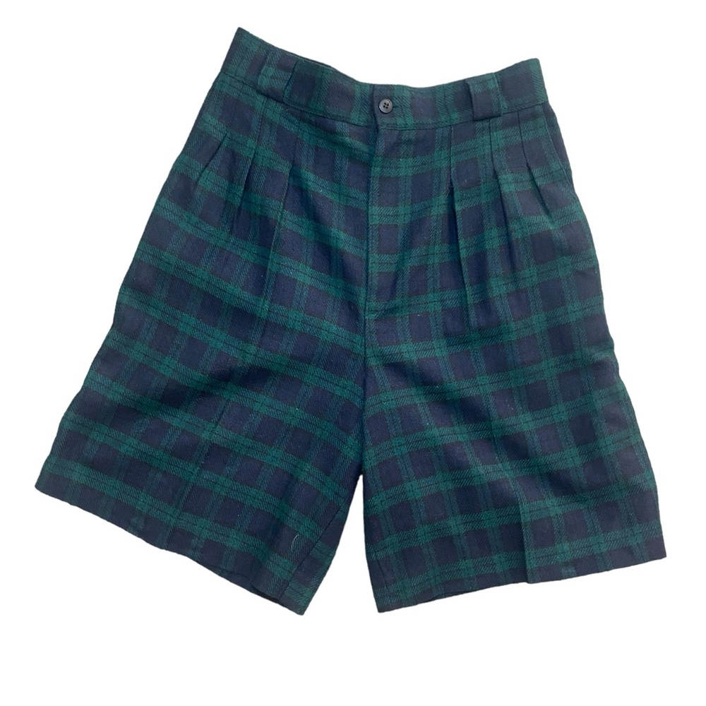 Vintage 90s Plaid Shorts with Pockets